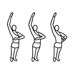 ballet arm positions icon, ballet arm positions line art - simple line art of ballet arm positions, perfect for ballet arm positions logos and icons