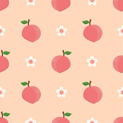 Seamless pattern with peaches for banners, cards, flyers, social media wallpapers, etc.