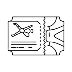 ballet performance ticket icon, ballet performance ticket line art - simple line art of ballet performance ticket, perfect for ballet performance ticket logos and icons