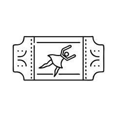 ballet performance ticket icon, ballet performance ticket line art - simple line art of ballet performance ticket, perfect for ballet performance ticket logos and icons