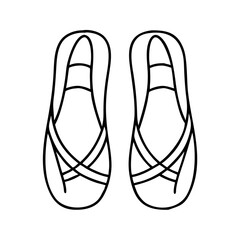 ballet slippers icon, ballet slippers line art - simple line art of ballet slippers, perfect for ballet slippers logos and icons