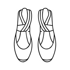 ballet slippers icon, ballet slippers line art - simple line art of ballet slippers, perfect for ballet slippers logos and icons © Saedul