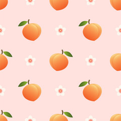Seamless pattern with peaches for banners, cards, flyers, social media wallpapers, etc.