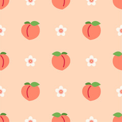 Seamless pattern with peaches for banners, cards, flyers, social media wallpapers, etc.
