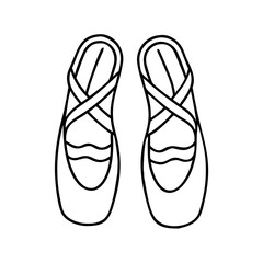 ballet slippers icon, ballet slippers line art - simple line art of ballet slippers, perfect for ballet slippers logos and icons © Saedul