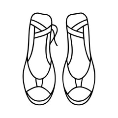 ballet shoes icon, ballet shoes line art - simple line art of ballet shoes, perfect for ballet shoes logos and icons