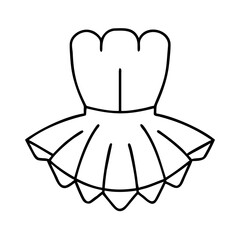 ballet tutu icon, ballet tutu line art - simple line art of ballet tutu, perfect for ballet tutu logos and icons