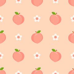 Seamless pattern with peaches for banners, cards, flyers, social media wallpapers, etc.