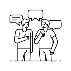 best friends in conversation icon, best friends in conversation line art - simple line art of best friends in conversation, perfect for best friends in conversation logos and icons