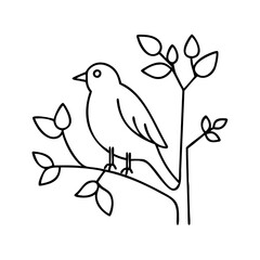 bird in a tree icon, bird in a tree line art - simple line art of bird in a tree, perfect for bird in a tree logos and icons