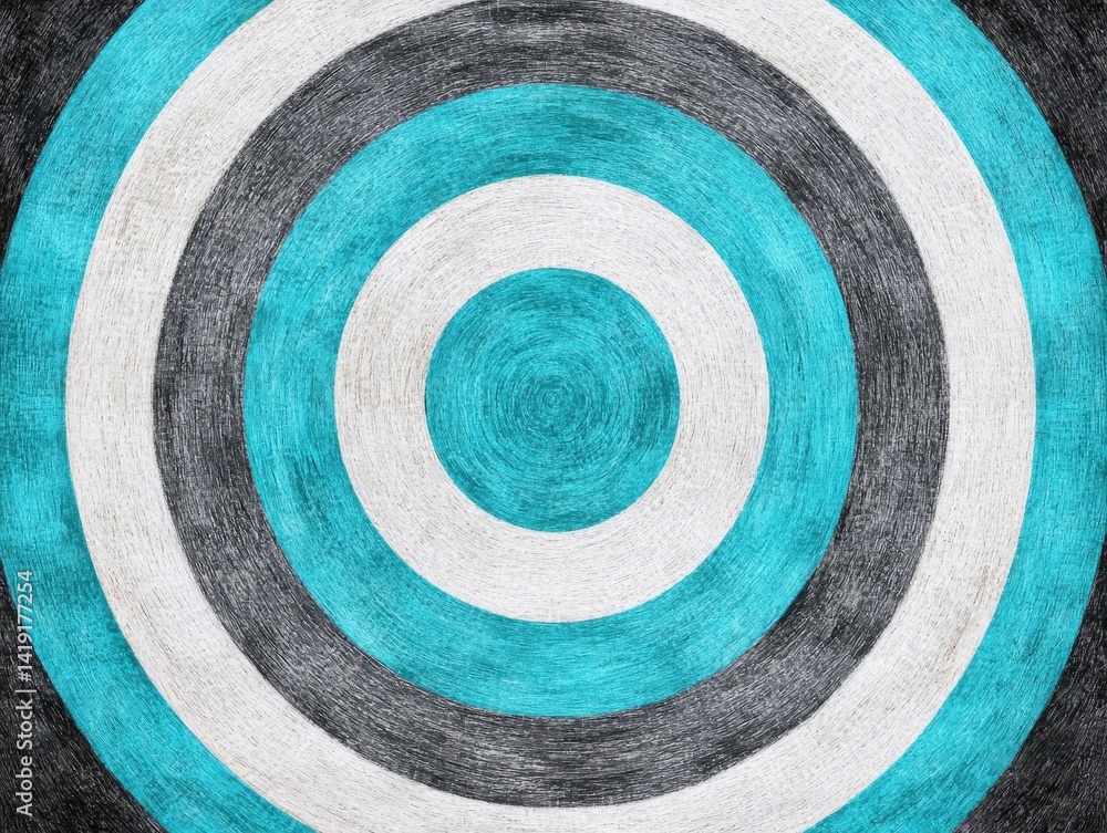Poster abstract colorful target circle design with textured background