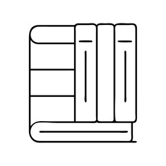 book spine icon, book spine line art - simple line art of book spine, perfect for book spine logos and icons