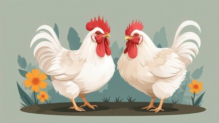 Fototapeta premium broiler chicken vector
