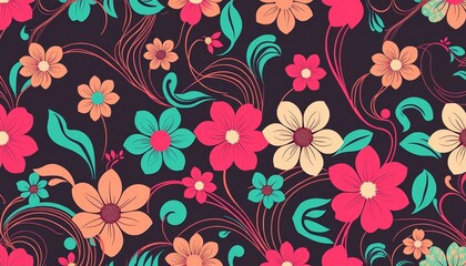 Elegant wavy floral vector background Abstract seamless pattern with stylish modern linear texture, vector, art
