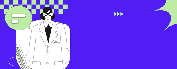 Medical characters fighting the epidemic flat vector concept operation hand drawn illustration
