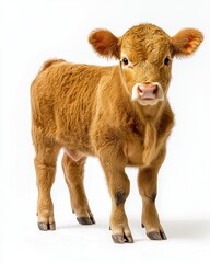 Fototapeta premium Young calf, light brown coat, standing