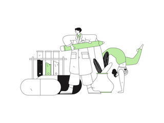 Medical characters fighting the epidemic flat vector concept operation hand drawn illustration
