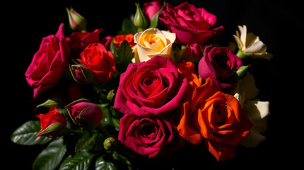 Obraz premium National Rose Month, June, Rose June Birth Flower, National Red Rose Day, Generative Ai