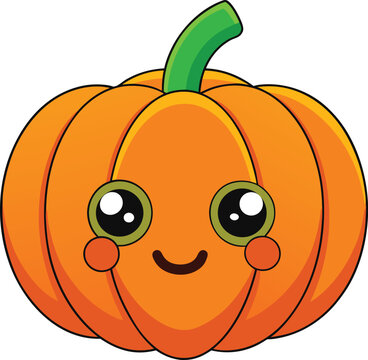 recommend clip art: Cute Cartoon Halloween Pumpkin with Happy Face