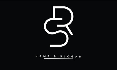 SR, RS Abstract Letters Logo Monogram