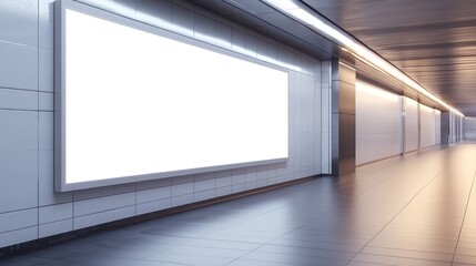 Blank billboard mockup in modern subway station for advertising and marketing campaign needs here now