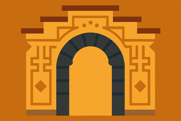 arch in the old town door