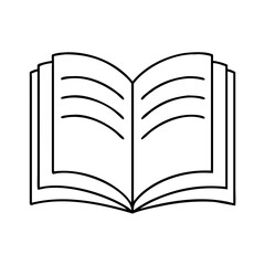 book with open pages icon, book with open pages line art - simple line art of book with open pages, perfect for book with open pages logos and icons