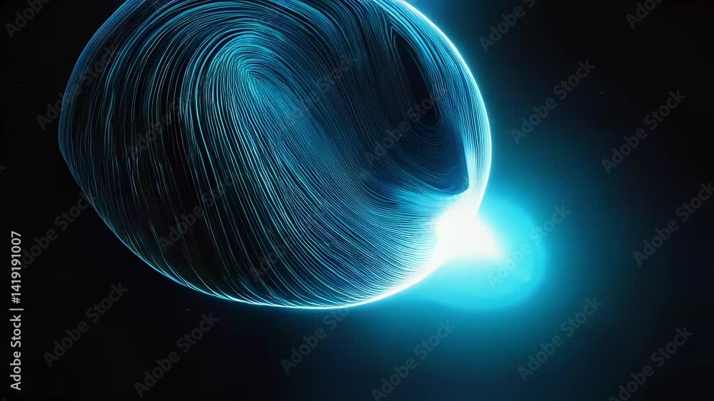 Poster abstract blue light trails animation background glowing energy vortex motion graphics visual effects