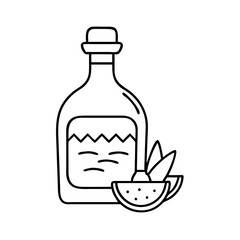 bottle of mezcal icon, bottle of mezcal line art - simple line art of bottle of mezcal, perfect for bottle of mezcal logos and icons