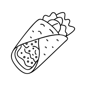 recommend clip art: burrito icon, burrito line art - simple line art of burrito, perfect for burrito logos and icons