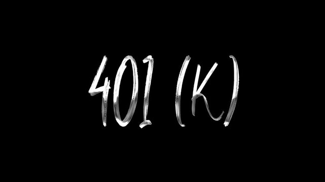 National 401 (k) day text animation, suitable for financial blogs, business presentations, and educational materials needing numerical illustrations.
