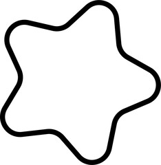 Black star shape on a transparent background