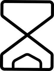 a black hourglass icon