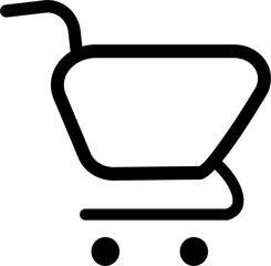 Black shopping cart icon