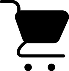 Black shopping cart icon