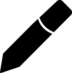 Pencil icon on transparent background