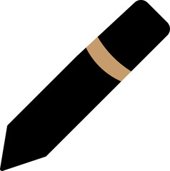 Pencil icon on transparent background
