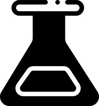 Black laboratory flask icon
