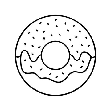 recommend clip art: chocolate doughnut icon, chocolate doughnut line art - simple line art of chocolate doughnut, perfect for chocolate doughnut logos and icons