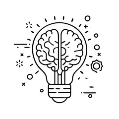colorful ideas icon, colorful ideas line art - simple line art of colorful ideas, perfect for colorful ideas logos and icons