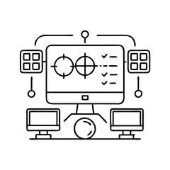 command center icon, command center line art - simple line art of command center, perfect for command center logos and icons