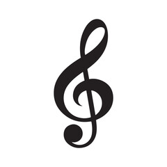 treble clef on white background
