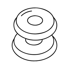 double doughnut stack icon, double doughnut stack line art - simple line art of double doughnut stack, perfect for double doughnut stack logos and icons