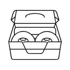 doughnut box icon, doughnut box line art - simple line art of doughnut box, perfect for doughnut box logos and icons