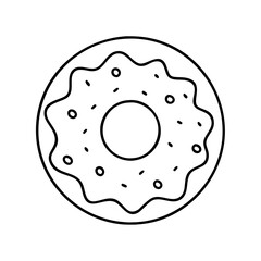 doughnut shaped cookie icon, doughnut shaped cookie line art - simple line art of doughnut shaped cookie, perfect for doughnut shaped cookie logos and icons