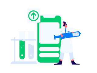 Medical characters fighting the epidemic flat vector concept operation hand drawn illustration
