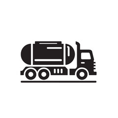 Fototapeta premium Industrial Tanker Truck Vector - Bold Silhouette for Oil Industry Apps