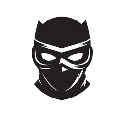 Thief Mask Vector Art - Clean Outline for Spy Games or Mystery Logos