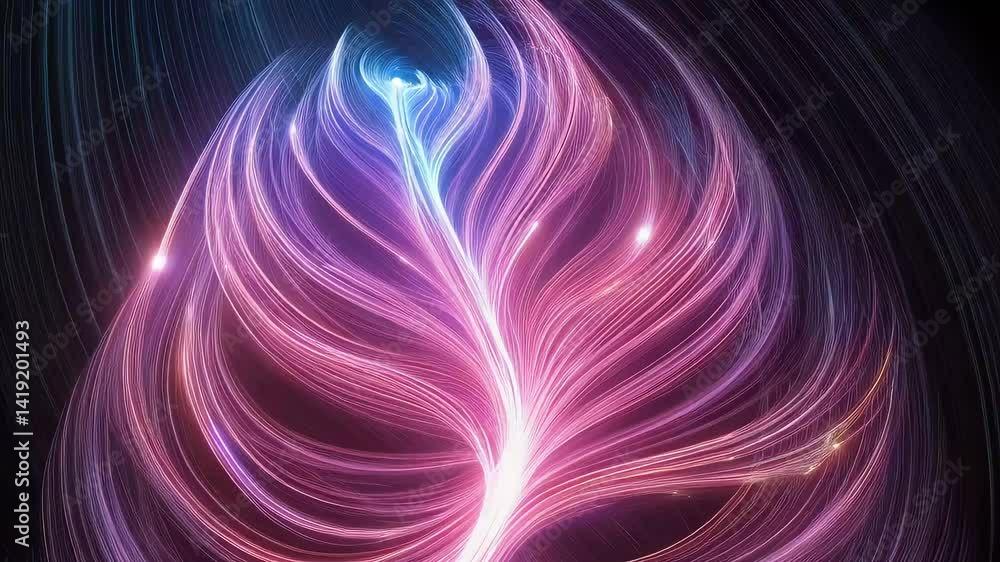 Poster abstract glowing light trails background animation for wallpaper and motion graphics design