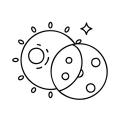 eclipse icon, eclipse line art - simple line art of eclipse, perfect for eclipse logos and icons